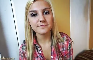 Amaterski plavuša za kasting Hardcore