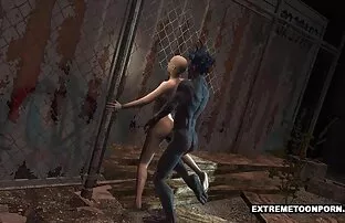 Obrijanu 3D Toon Babe jebeno izjeda čudovište